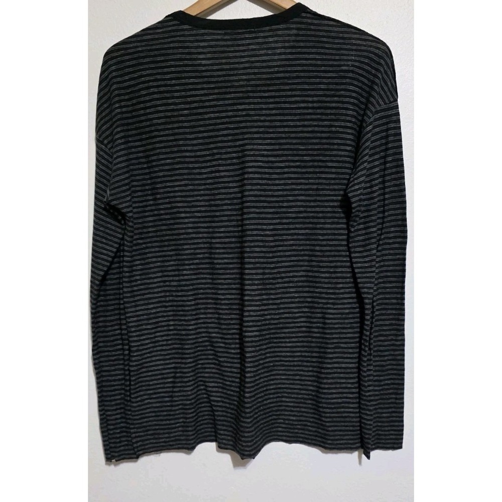 NWT 2pc James Perse Cotton Linen Long Sleeve Women Shirt Top 3 Gray Black Staple - Picture 4 of 12